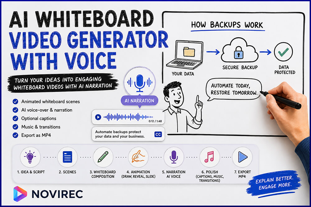 AI Whiteboard Video Generator with Voice